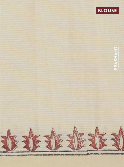 Chirala cotton saree cream and maroon with butta prints and printed border