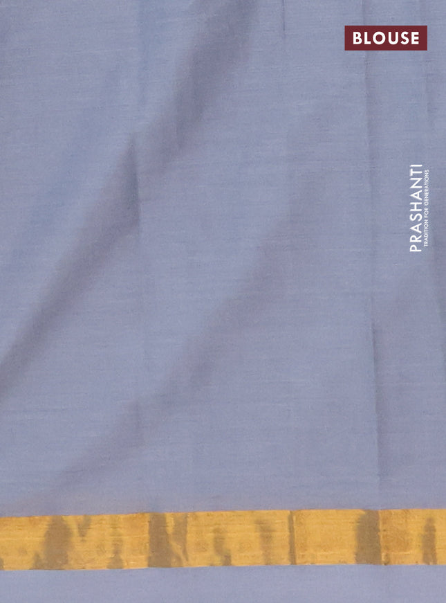 Chirala cotton saree grey with allover warli prints and zari woven border