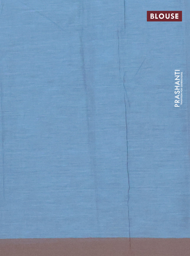 Chirala cotton saree blue and grey shade with butta prints and printed border