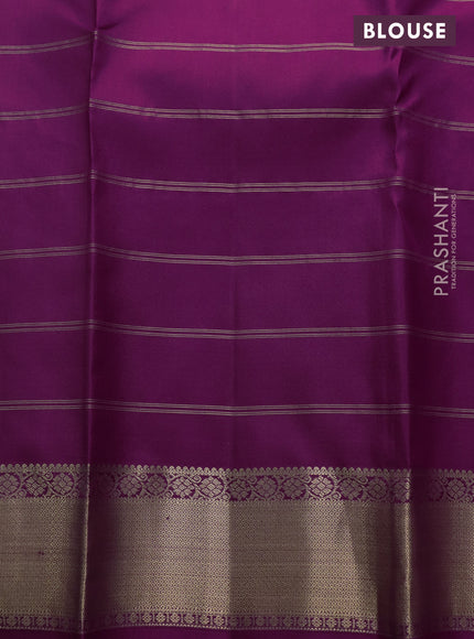 Pure kanchipuram silk saree light blue and maroon with allover zari woven checked pattern and zari woven border