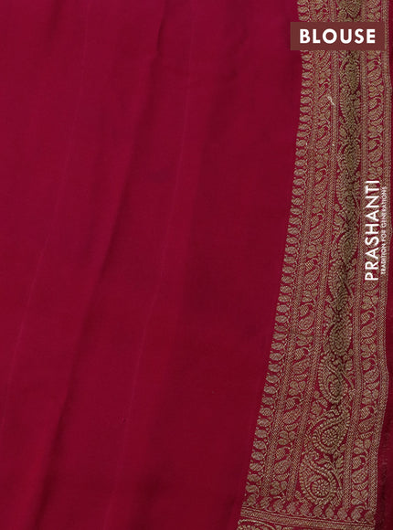 Banarasi georgette saree red and pink with allover thread & zari woven floral weaves and woven border