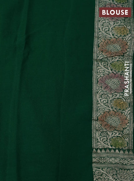 Banarasi georgette saree green with allover thread & zari floral weaves and woven border
