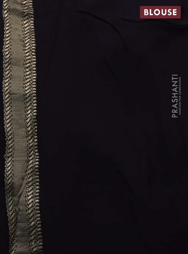 Banarasi georgette saree black with allover geometric zari weaves and zari woven border