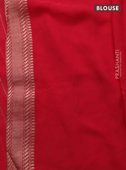 Banarasi georgette saree pink with allover geometric zari weaves and zari woven border