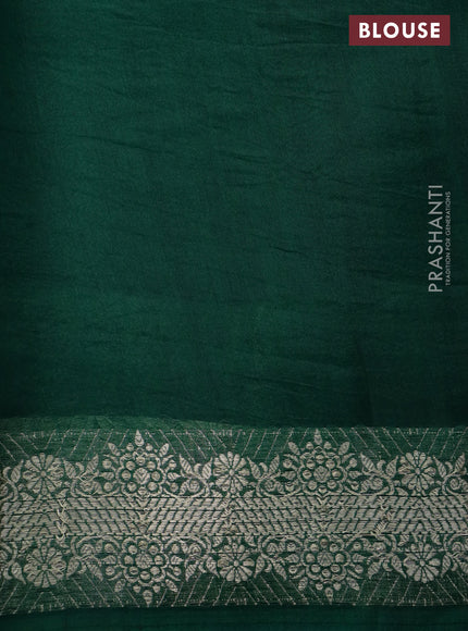 Banarasi organza silk saree green with thread & zari woven buttas and thread & zari woven border