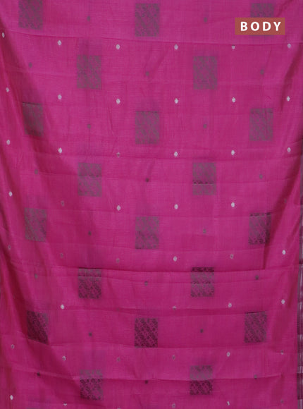 Semi raw silk saree pink with thread & zari woven buttas and woven border