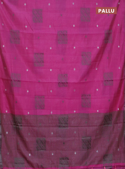 Semi raw silk saree pink with thread & zari woven buttas and woven border