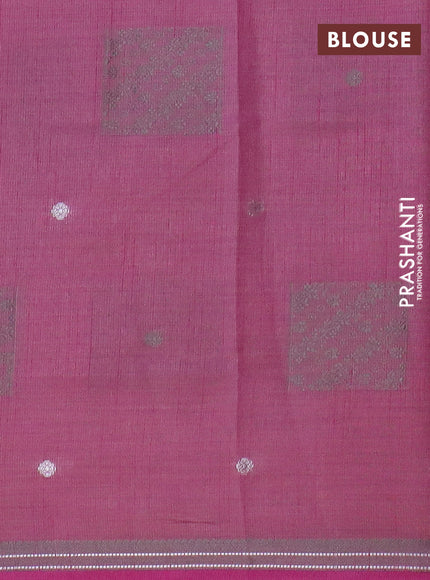 Semi raw silk saree pink with thread & zari woven buttas and woven border