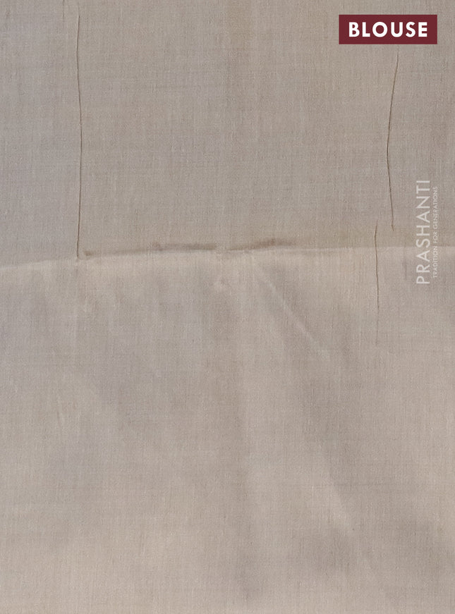 Munga cotton saree beige and lavender with thread & zari weaves and thread woven border