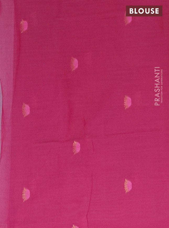 Munga cotton saree light pink and pink with thread woven buttas in borderless style
