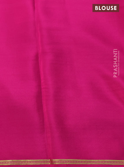 Pure mysore silk saree light blue and pink blue with zari woven buttas and long zari woven border