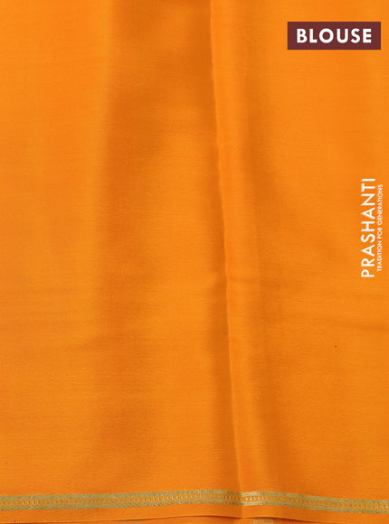 Pure mysore silk saree maroon and orange dark pink with zari woven buttas and long zari woven border