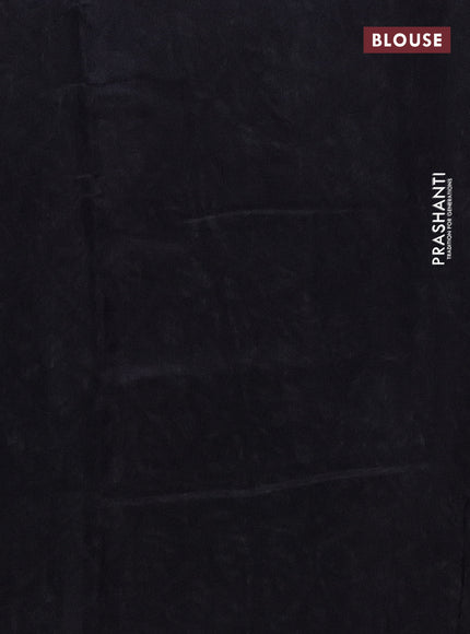 Semi linen saree black with allover prints and zari woven piping border