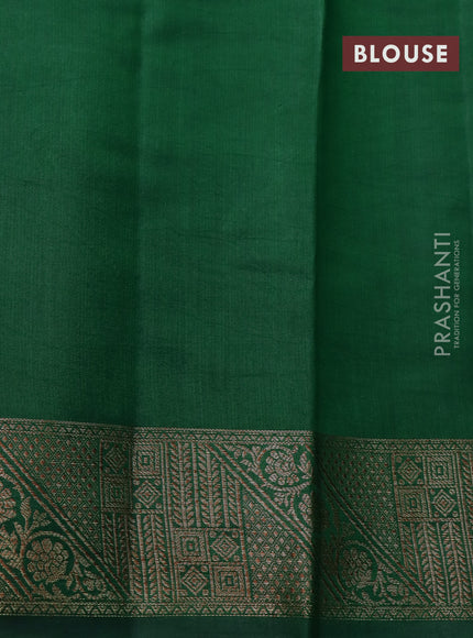 Chiniya silk saree red and green with woven buttas and banarasi style border