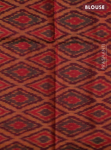 Mangalgiri Silk Cotton saree violet shade and mustad shade with plain body and silver zari woven border