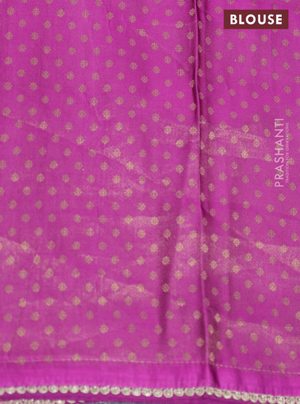 Banarasi semi crepe saree purple shade with allover zari woven brocade weaves and lace work border