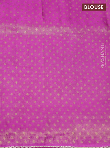 Banarasi semi crepe saree purple shade with allover zari woven brocade weaves and lace work border
