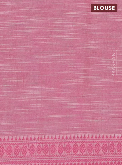 Mangalgiri cotton saree grey multi colour and off white pink with allover prints and thread woven border