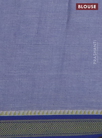 Mangalgiri cotton saree beige and blue with floral prints and thread woven border