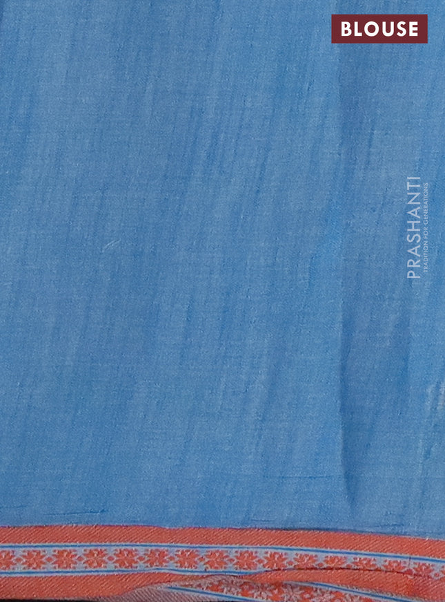 Mangalgiri cotton saree peach pink and orange with floral prints and thread woven border