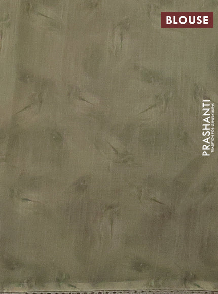 Linen cotton saree pale yellow and elaichi green with floral digital prints with floral digital prints & sequin work