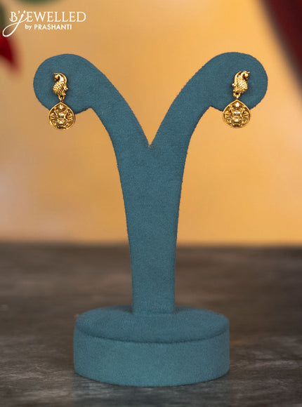 Antique necklace lakshmi & peacock design with kemp stones