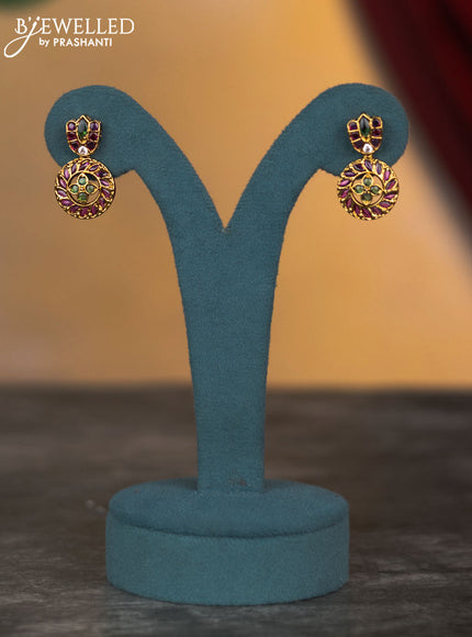 Antique necklace floral design with kemp and cz stones