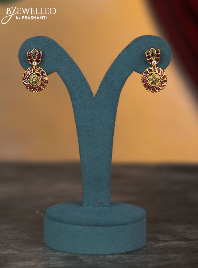 Antique necklace floral design with kemp and cz stones