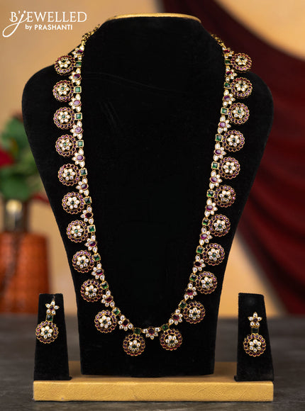 Antique haram floral design with kemp and cz stones