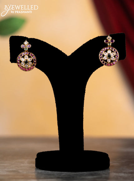 Antique haram floral & lakshmi design with kemp and cz stones