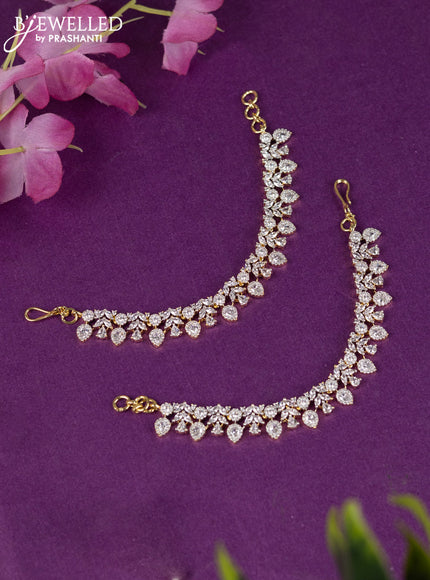 Zircon maatal with cz stones in gold finish