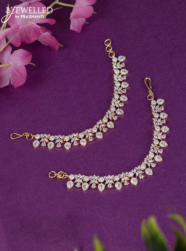 Zircon maatal with cz stones in gold finish