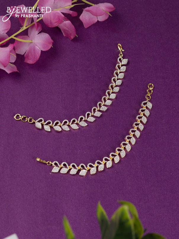 Zircon maatal with cz stones in gold finish