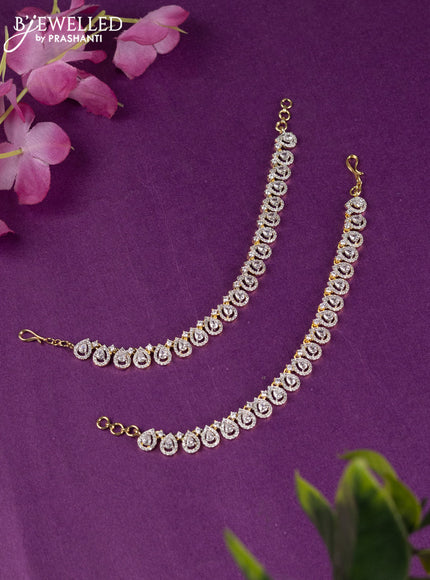 Zircon maatal with cz stones in gold finish