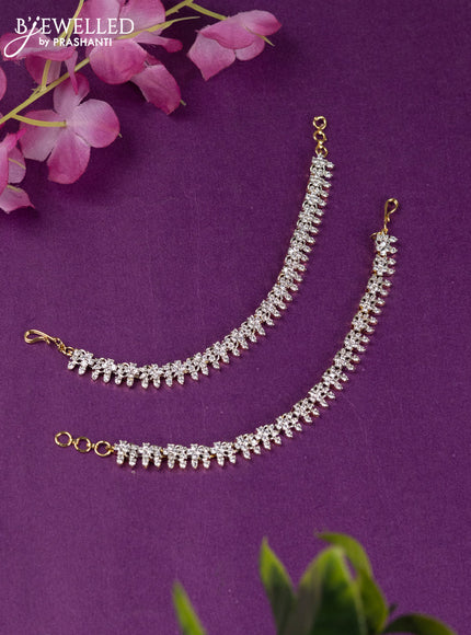 Zircon maatal with cz stones in gold finish