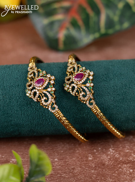 Antique bangles with kemp and cz stones