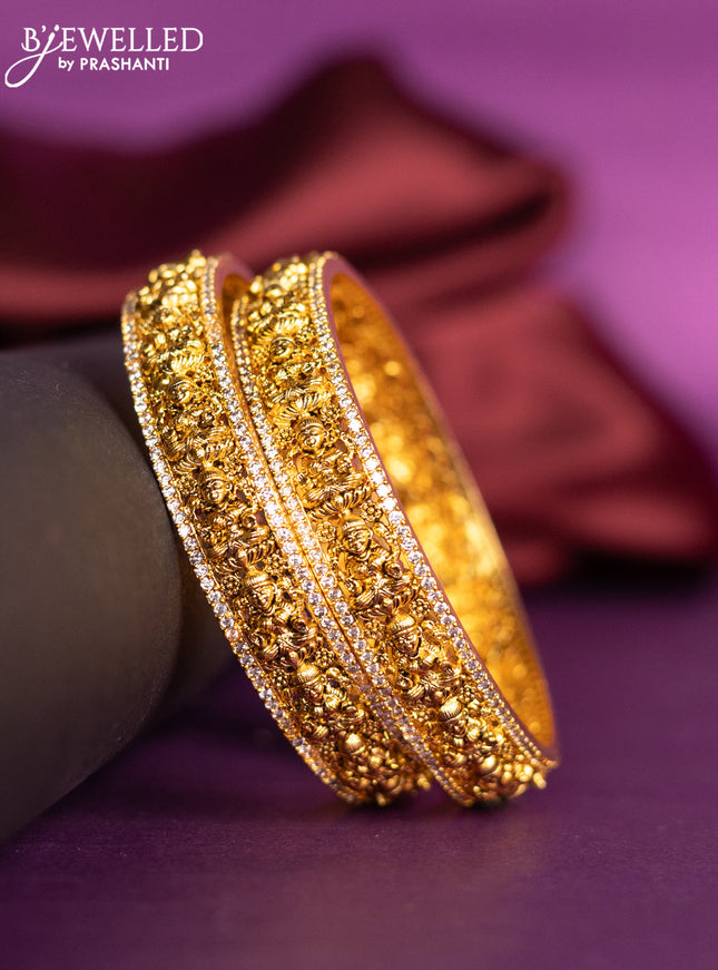 Antique bangles lakshmi design with cz stones