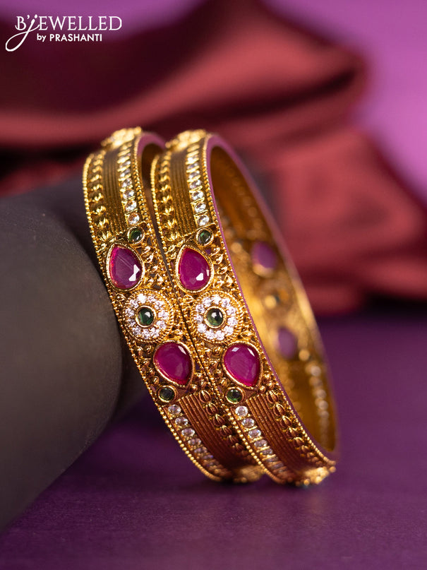 Antique bangles with kemp and cz stones