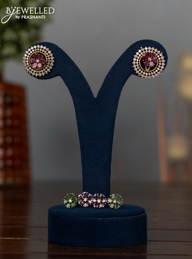 Antique earrings with multicolour and cz stones