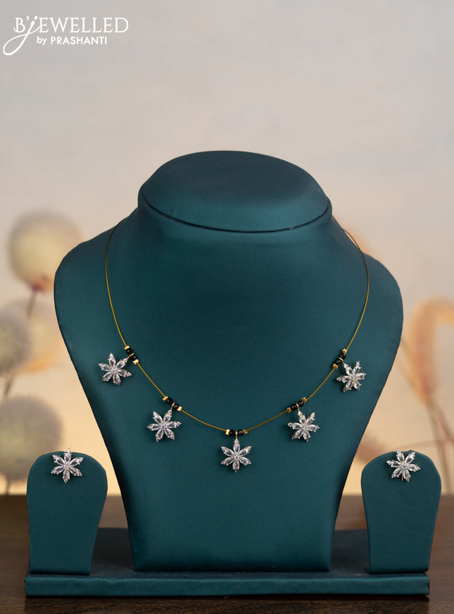 Invisible chain with cz stones in gold finish