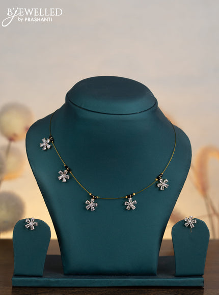 Invisible chain with cz stones in gold finish