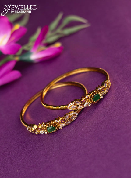 Antique bangles with kemp and cz stones