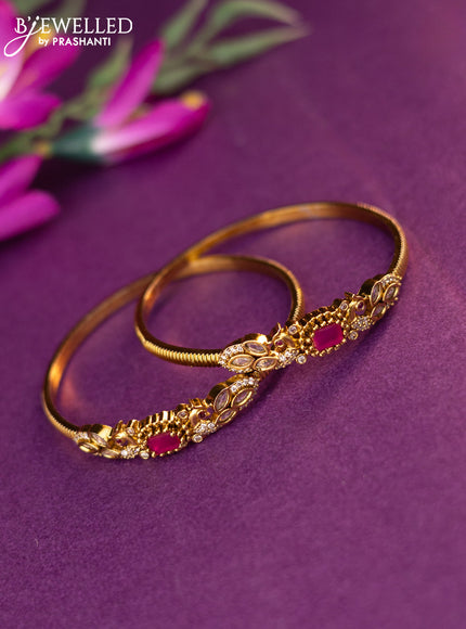 Antique bangles with ruby and cz stones