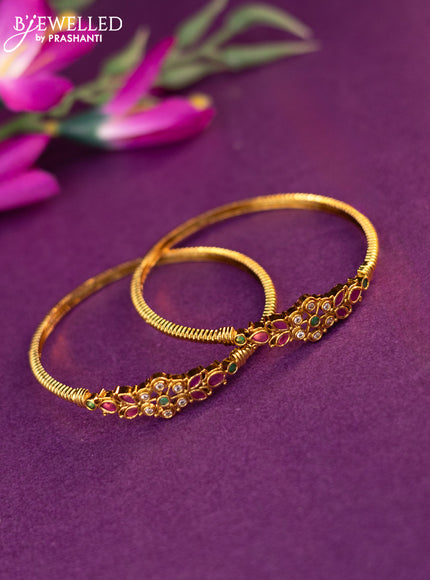 Antique bangles with kemp and cz stones