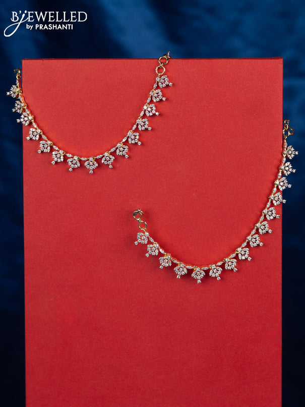 Zircon maatal with cz stones in gold finish