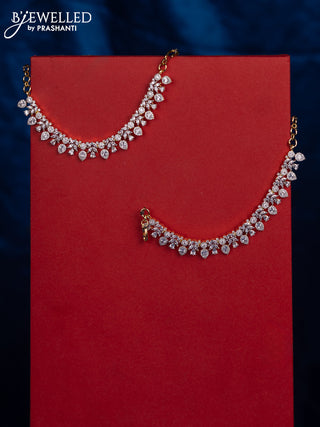 Zircon maatal with cz stones in gold finish