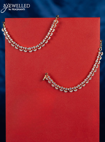 Zircon maatal with cz stones in gold finish