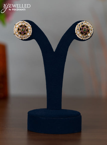 Antique earrings with kemp & cz stones and pearls