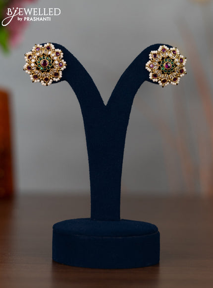Antique earrings with kemp & cz stones and pearls