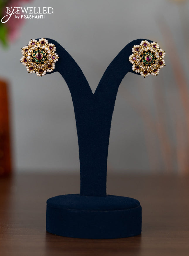 Antique earrings with kemp & cz stones and pearls